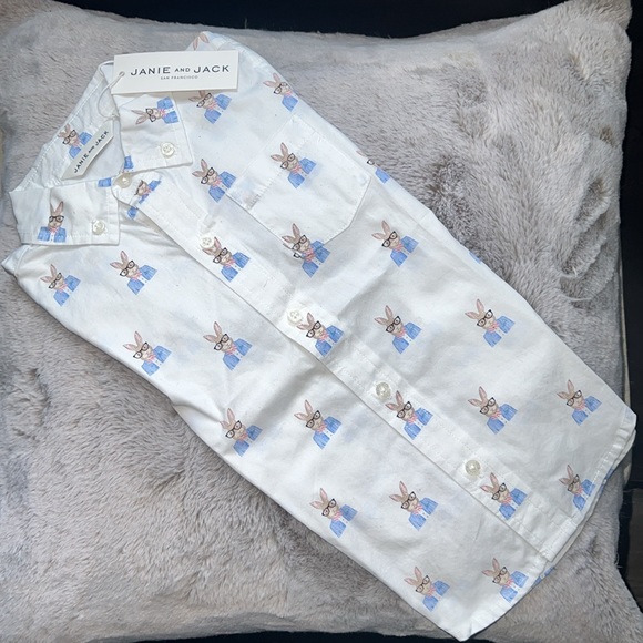 Janie and Jack Bunny Poplin Shirt - Picture 2 of 6